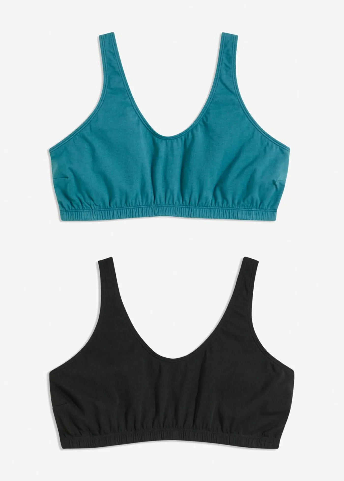 bonprix bonprix Bustier de algodón (2 unidades) Negro-azul petróleo mate Hot