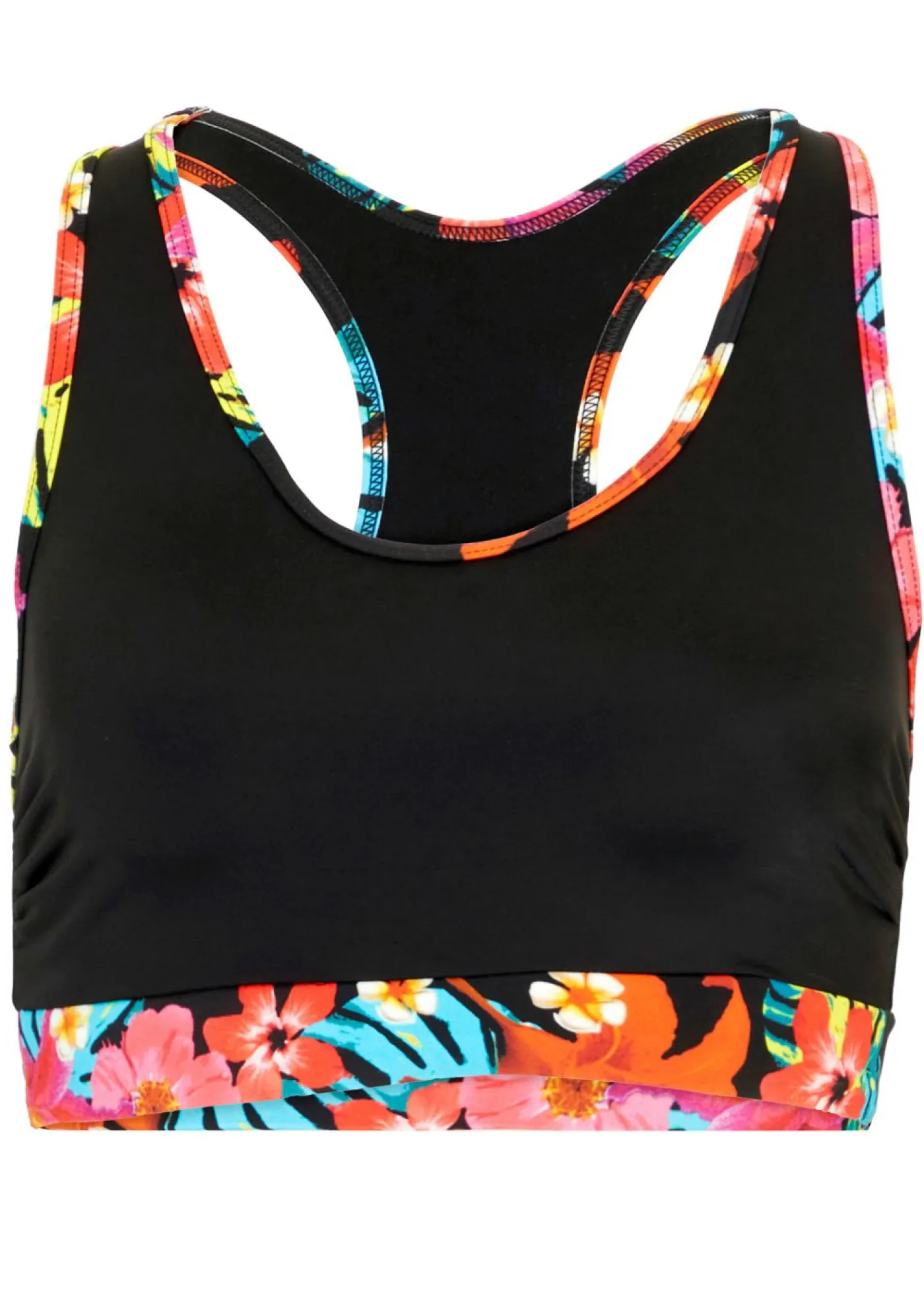 bonprix bonprix Bustier de bikini Negro con flores Hot