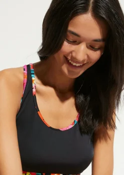 bonprix bonprix Bustier de bikini Negro con flores Hot