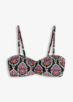 bonprix bonprix Bustier de bikini tipo bandeau Negro multicolor Discount