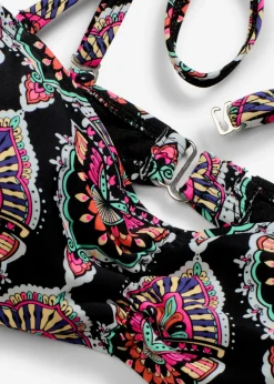 bonprix bonprix Bustier de bikini tipo bandeau Negro multicolor Discount