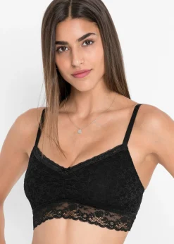 bonprix bonprix Bustier de encaje suave (2 unidades) Negro+blanco Outlet