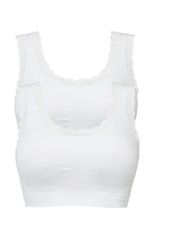 bonprix bonprix Bustier Feel Comfort sin costuras (2 unidades) 2x blanco Clearance
