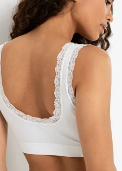 bonprix bonprix Bustier Feel Comfort sin costuras (2 unidades) 2x blanco Clearance