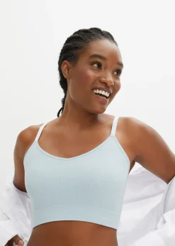 bonprix bonprix Bustier Feel Comfort sin costuras de canalé azul pálido Discount