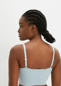 bonprix bonprix Bustier Feel Comfort sin costuras de canalé azul pálido Discount