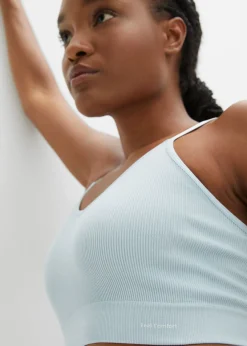 bonprix bonprix Bustier Feel Comfort sin costuras de canalé azul pálido Discount