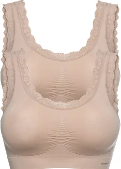 bonprix bonprix Bustier Feel Comfort sin costuras (2 unidades) Beige mate + beige mate Discount