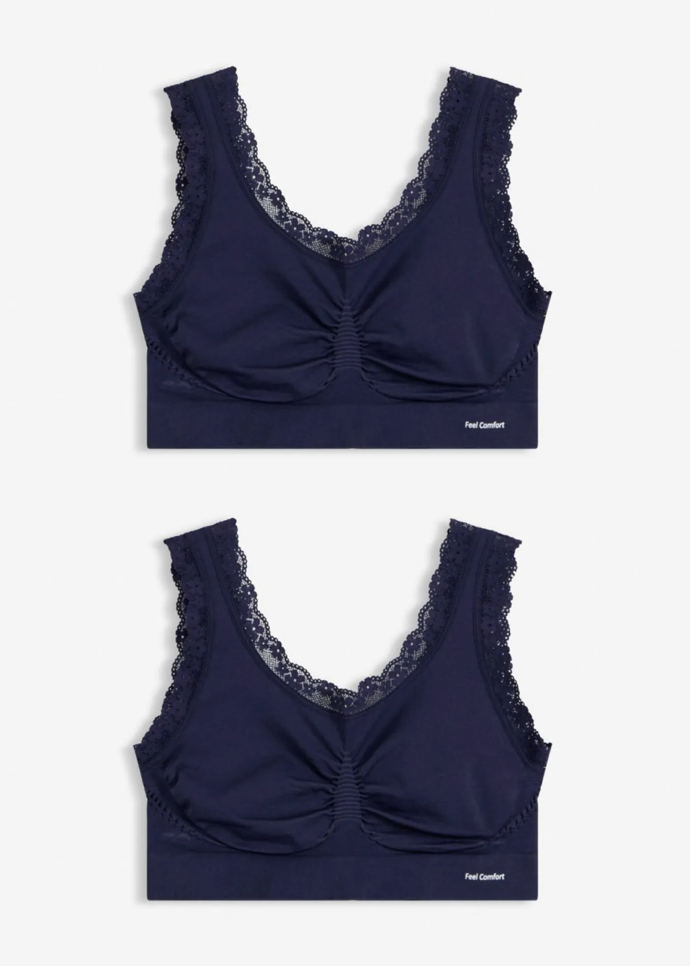 bonprix bonprix Bustier Feel Comfort sin costuras (2 unidades) 2x azul marino Clearance