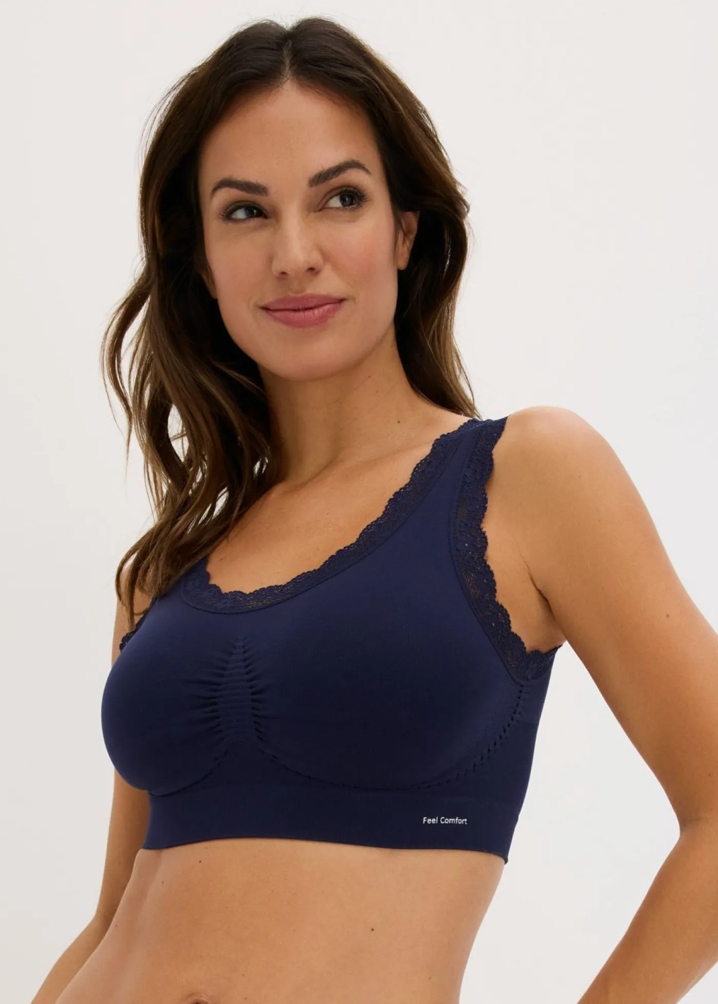 bonprix bonprix Bustier Feel Comfort sin costuras (2 unidades) 2x azul marino Clearance