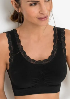 bonprix bonprix Bustier Feel Comfort sin costuras (2 unidades) Negro-negro Hot