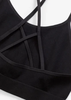 bonprix bonprix Bustier Feel Comfort sin costuras con espalda nadadora Negro Hot