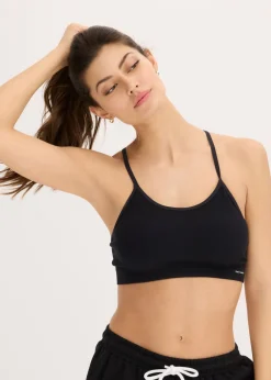 bonprix bonprix Bustier Feel Comfort sin costuras con espalda nadadora Negro Hot
