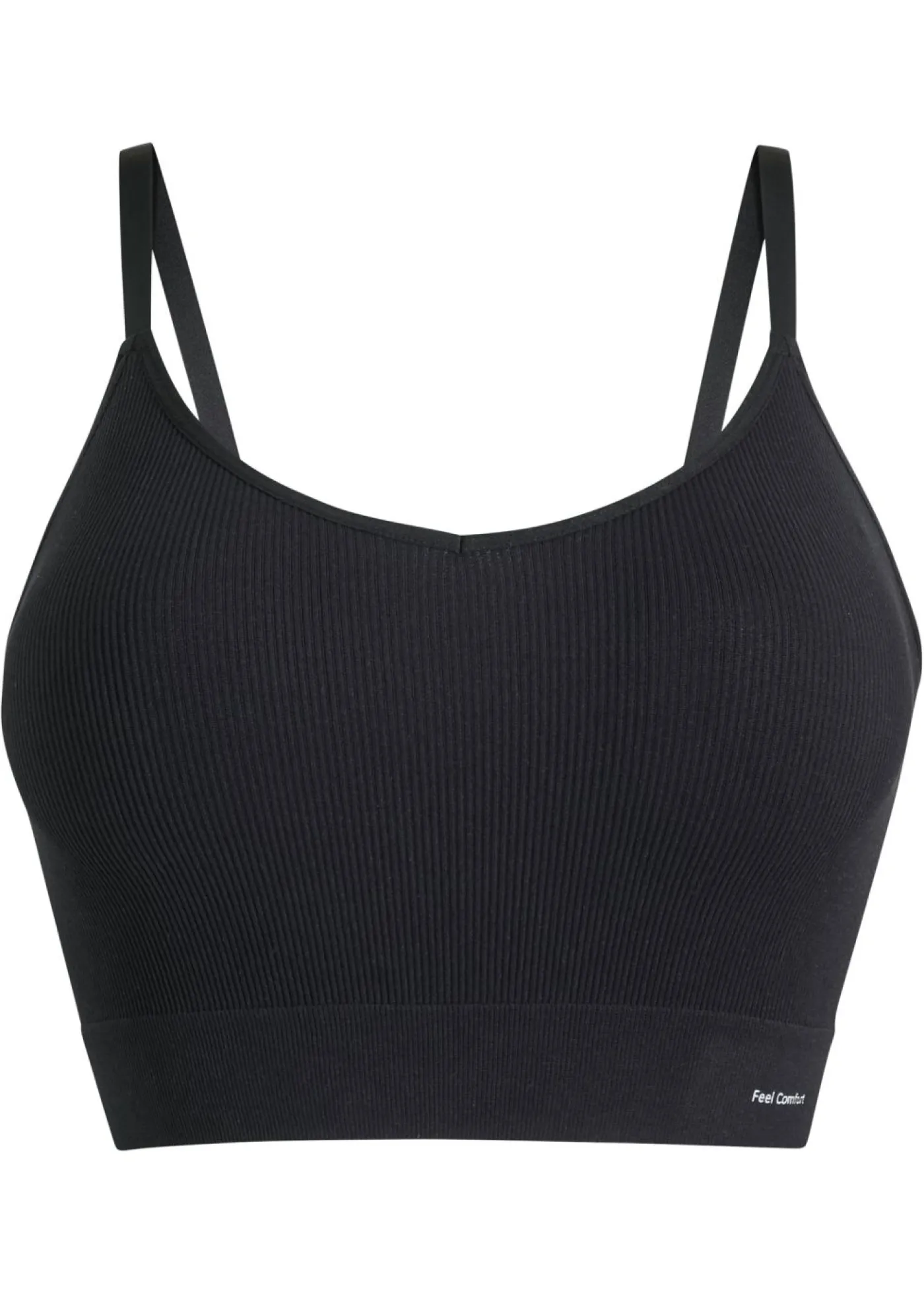 bonprix bonprix Bustier Feel Comfort sin costuras de canalé Negro Sale