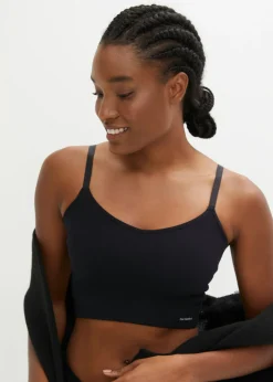 bonprix bonprix Bustier Feel Comfort sin costuras de canalé Negro Sale