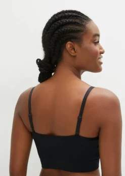 bonprix bonprix Bustier Feel Comfort sin costuras de canalé Negro Sale