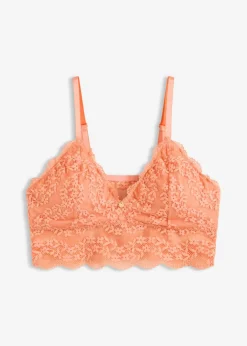 bonprix bonprix Bustier sin aros con encaje de flores papaya suave Outlet