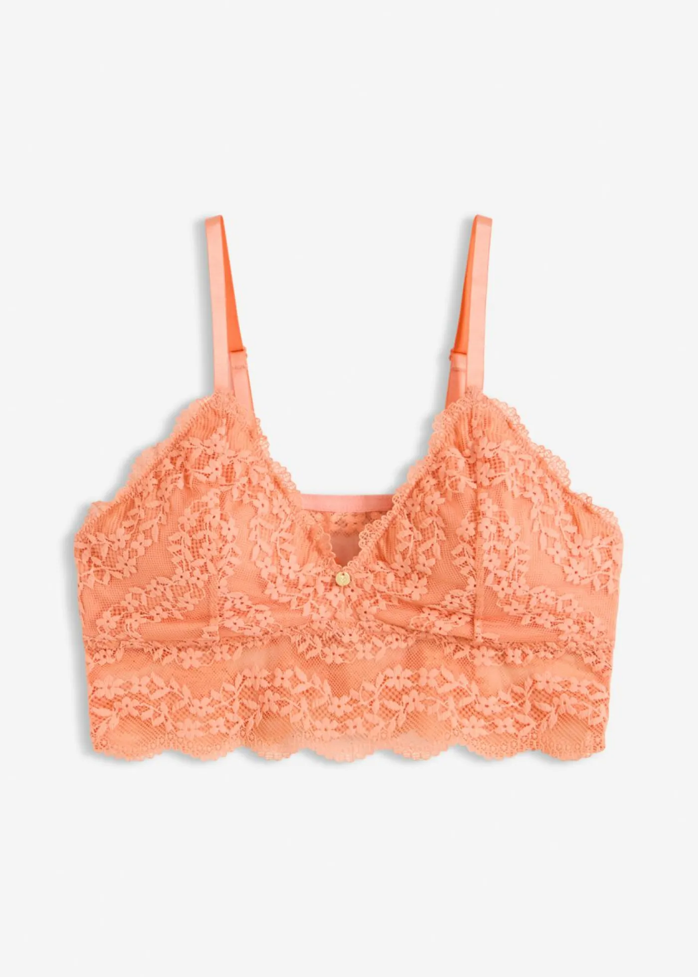 bonprix bonprix Bustier sin aros con encaje de flores papaya suave Outlet