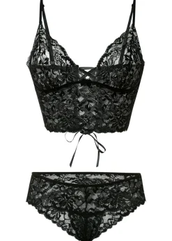 bonprix VENUS Bustier y tanga con abertura (2 piezas) Negro Outlet