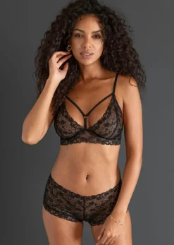 bonprix VENUS Bustier+braguita abierta (2 piezas) Negro Hot