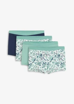 bonprix bonprix Bóxer de algodón orgánico para mujer (4 unidades) azul marino + salvia ahumado