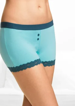 bonprix bonprix Bóxer de mujer (4 unidades) Celeste/negro Clearance