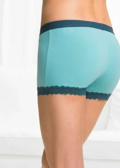 bonprix bonprix Bóxer de mujer (4 unidades) Celeste/negro Clearance