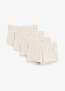 bonprix bonprix Bóxer de mujer (4 unidades) Natural jaspeado + rosa suave + blanco Online