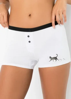 bonprix bonprix Bóxer de mujer (4 unidades) Negro-blanco Discount