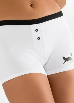bonprix bonprix Bóxer de mujer (4 unidades) Negro-blanco Discount