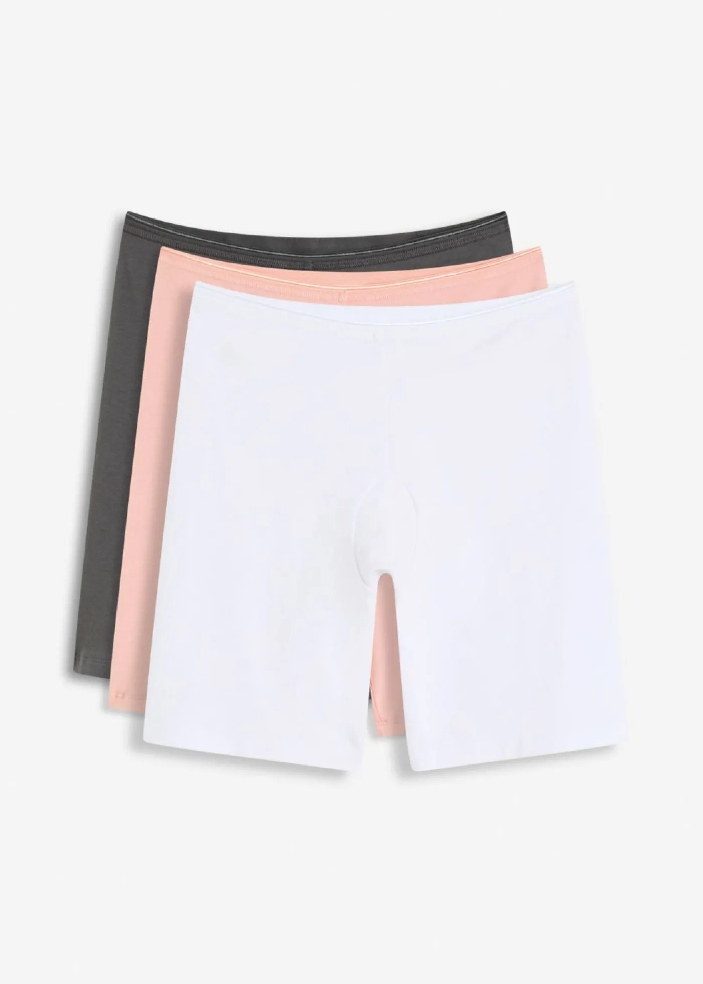 bonprix bonprix Bóxer largo de mujer con algodón orgánico (3 unidades) rosa vintage-pizarra-blanco Hot