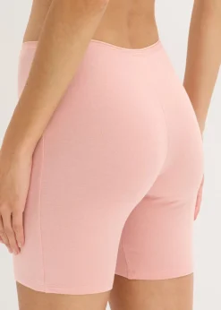 bonprix bonprix Bóxer largo de mujer con algodón orgánico (3 unidades) rosa vintage-pizarra-blanco Hot