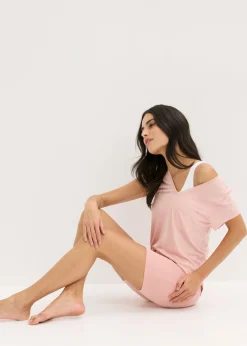 bonprix bonprix Bóxer largo de mujer con algodón orgánico (3 unidades) rosa vintage-pizarra-blanco Hot