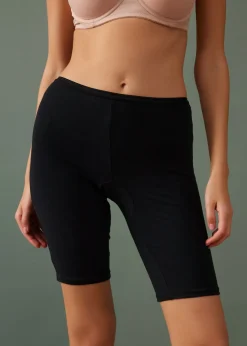 bonprix bonprix Bóxers largos con algodón orgánico para mujeres (4 unidades) negro+beige mate Discount