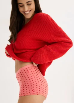 bonprix bonprix Bóxers para mujeres (4 unidades) rojo salsa-rosa coral-blanco