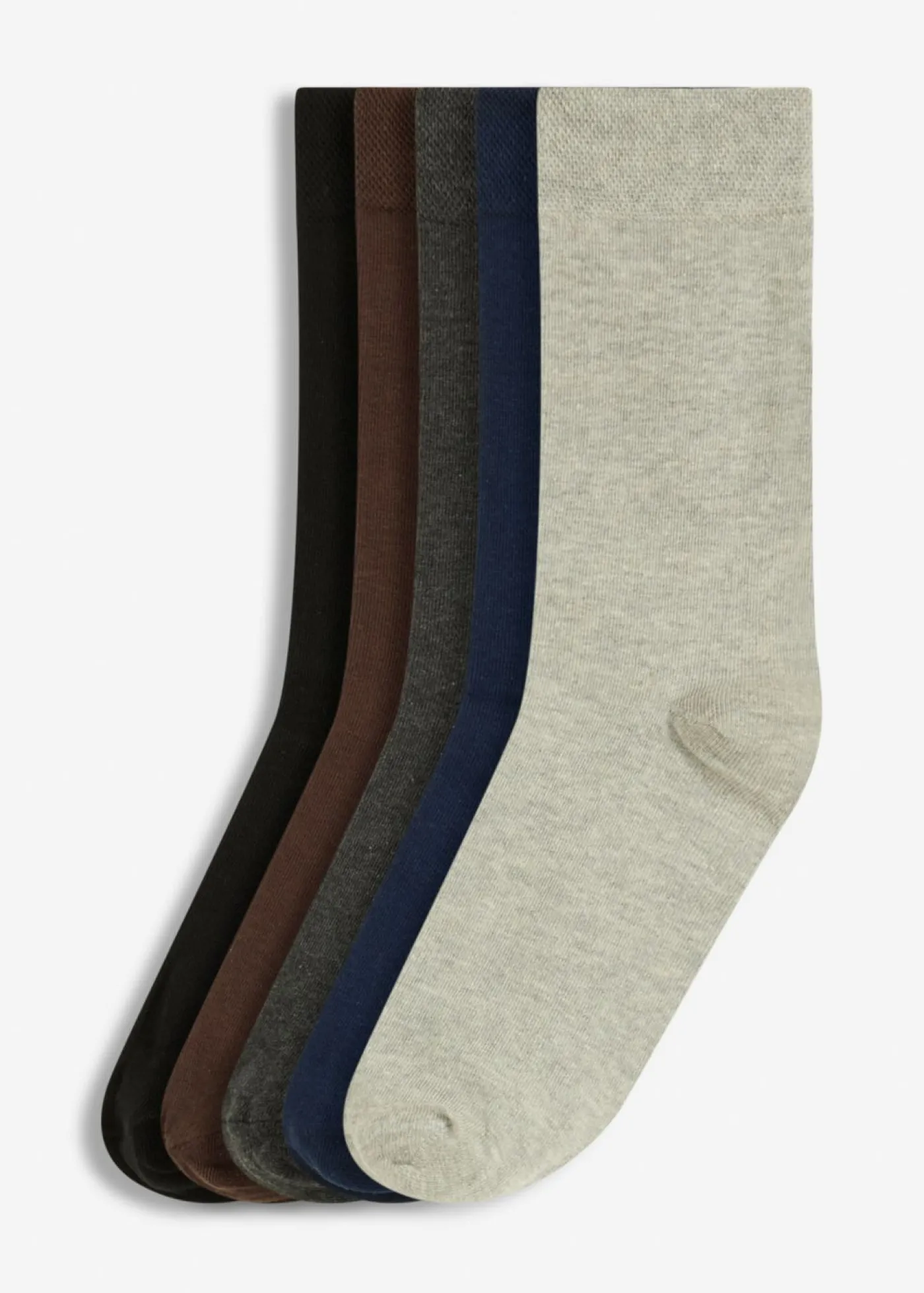 bonprix bonprix Calcetines antipresión de algodón orgánico (5 pares) negro-antracita jaspeado-azul marino-gris claro jaspeado-marrón oscuro Best