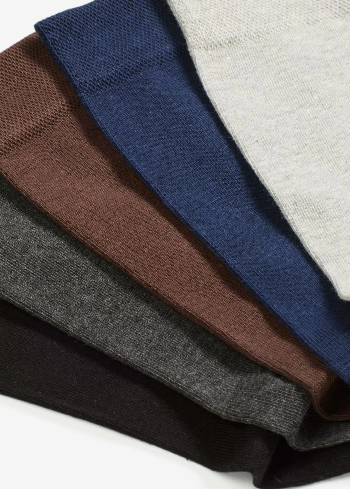 bonprix bonprix Calcetines antipresión de algodón orgánico (5 pares) negro-antracita jaspeado-azul marino-gris claro jaspeado-marrón oscuro Best