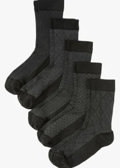 bonprix bonprix Calcetines con dobladillo antipresión (5 pares) Negro Best