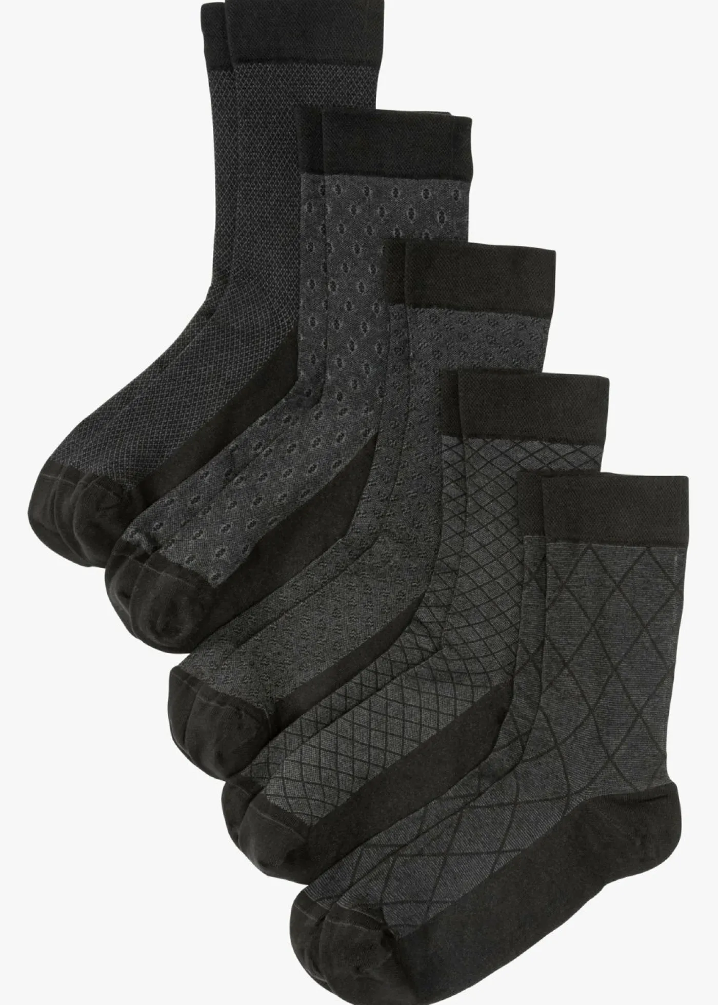 bonprix bonprix Calcetines con dobladillo antipresión (5 pares) Negro Best