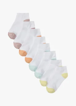 bonprix bonprix Calcetines cortos blanco-rosa mate-amarillo vainilla-azul pastel-melocotón Clearance