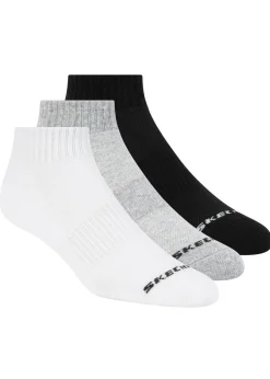 bonprix Skechers Calcetines cortos de Skechers (3 pares) Negro + blanco + gris jaspeado Online