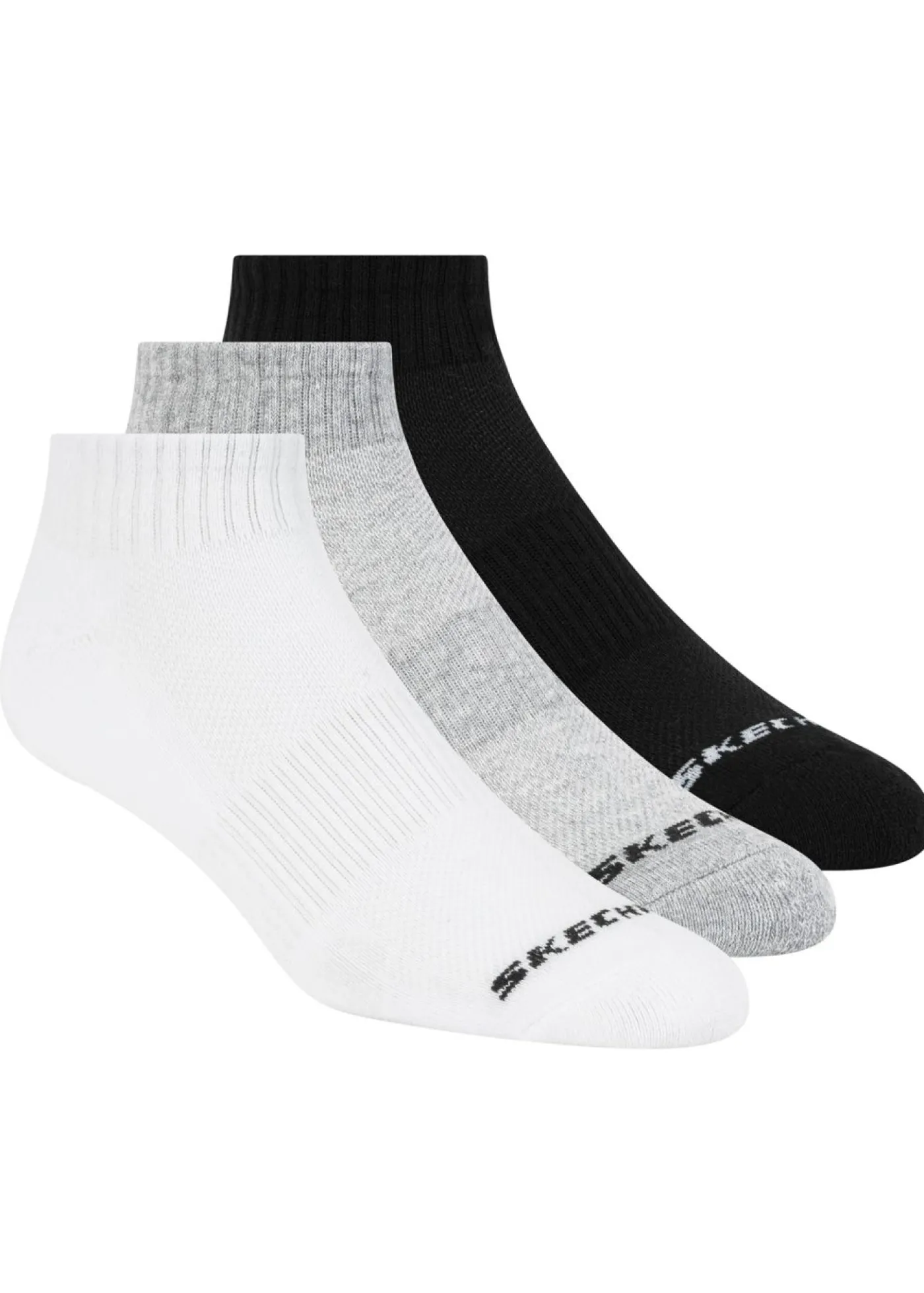 bonprix Skechers Calcetines cortos de Skechers (3 pares) Negro + blanco + gris jaspeado Online