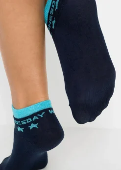 bonprix bonprix Calcetines cortos para niños (7 unidades) Azul oscuro con días de la semana Discount