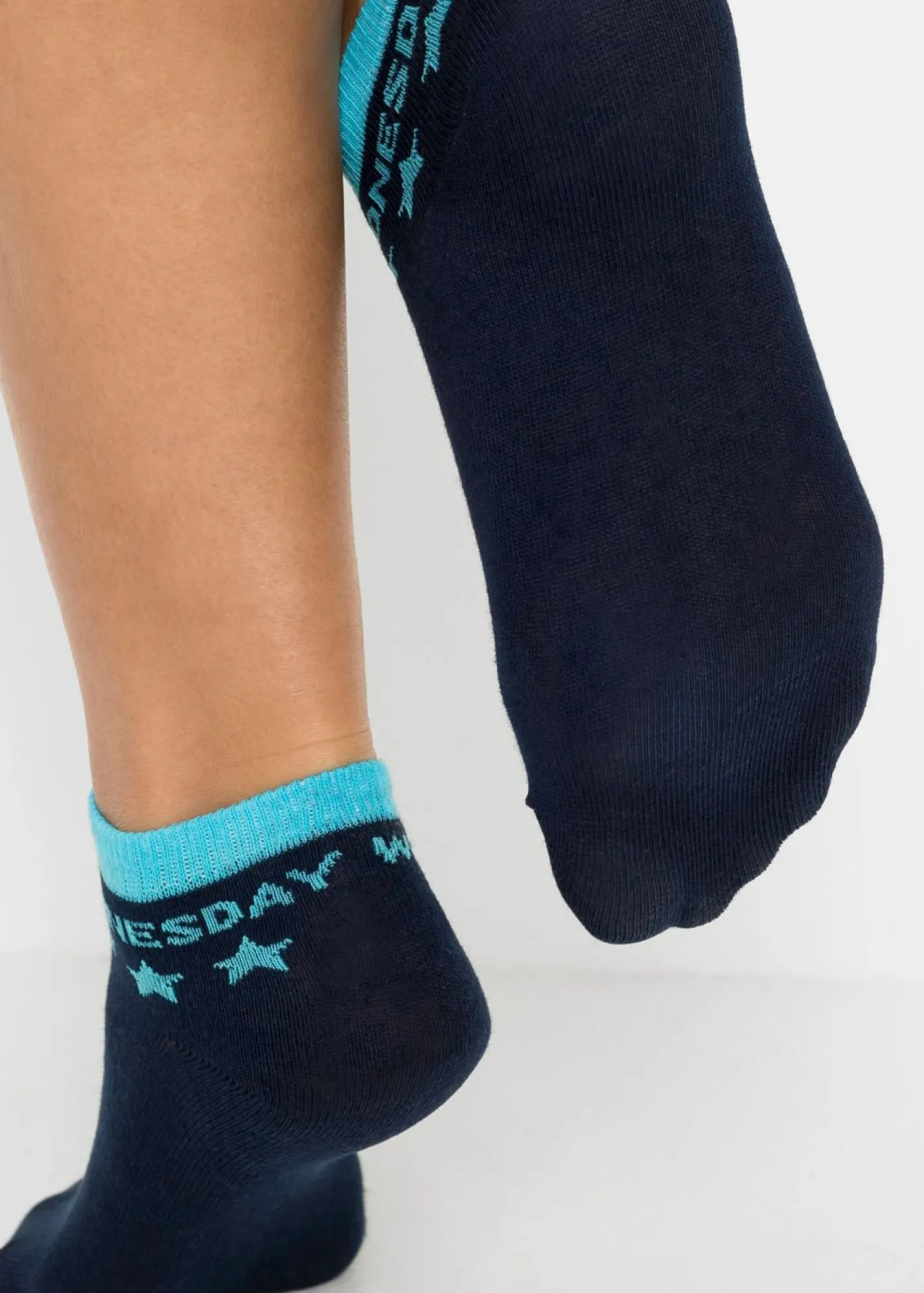 bonprix bonprix Calcetines cortos para niños (7 unidades) Azul oscuro con días de la semana Discount