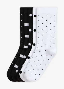 bonprix bonprix Calcetines de algodón orgánico (5 pares) Negro-blanco New