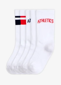 bonprix bonprix Calcetines deportivos con rizo interior (5 pares) blanco-fresa-azul marino Best