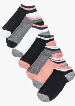 bonprix bonprix Calcetines deportivos con algodón orgánico (7 pares) Negro-blanco-gris claro jaspeado