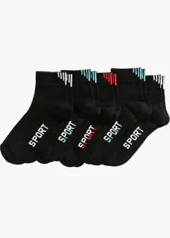 bonprix bonprix Calcetines deportivos con algodón orgánico (5 pares) Negro/colorido Best