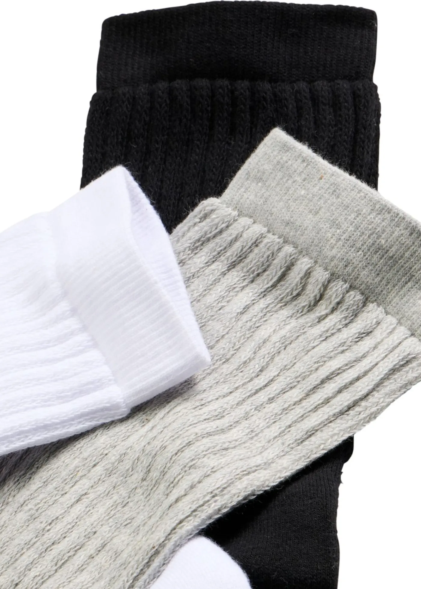 bonprix bonprix Calcetines deportivos con algodón orgánico (3 pares) Negro-blanco-gris claro jaspeado Outlet