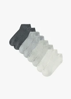 bonprix bonprix Calcetines deportivos de algodón orgánico (8 pares) gris jaspeado/gris claro jaspeado/antracita jaspeado/natural jaspeado Sale